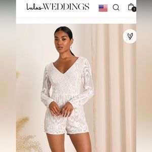Great Condition Beige Sequin Romper from Lulu’s